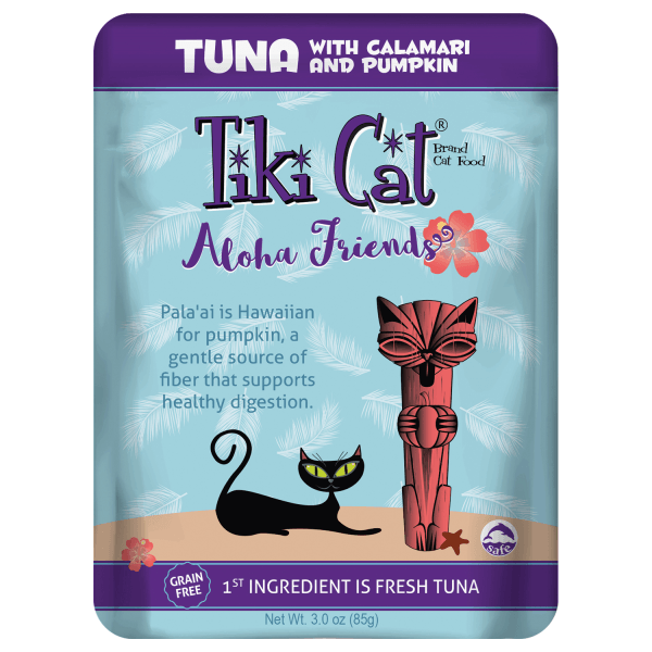 Tiki Cat Aloha Friends Tuna with Calamari & Pumpkin - 85g Pouch - Pisces Pet Emporium