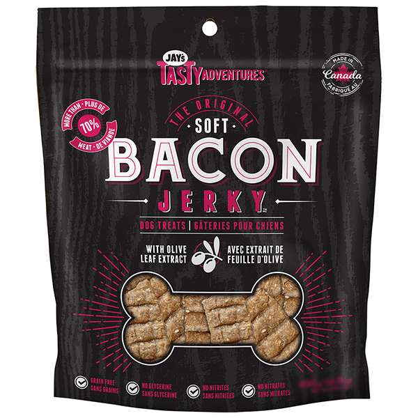 Jay's Soft Bacon Jerky - Available in 3 Sizes - Pisces Pet Emporium