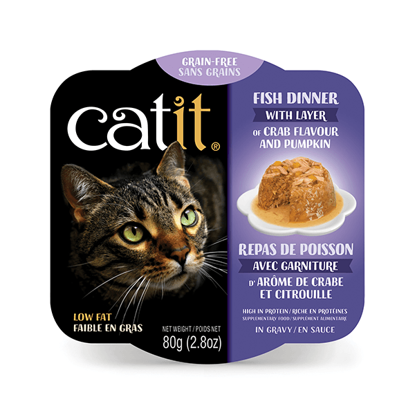 Catit Fish Dinner with Crab Flavour & Pumpkin - 80 g - Pisces Pet Emporium