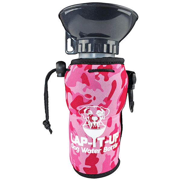 Lap-It-Up Dog Water Bottle - Pink Camo - Pisces Pet Emporium