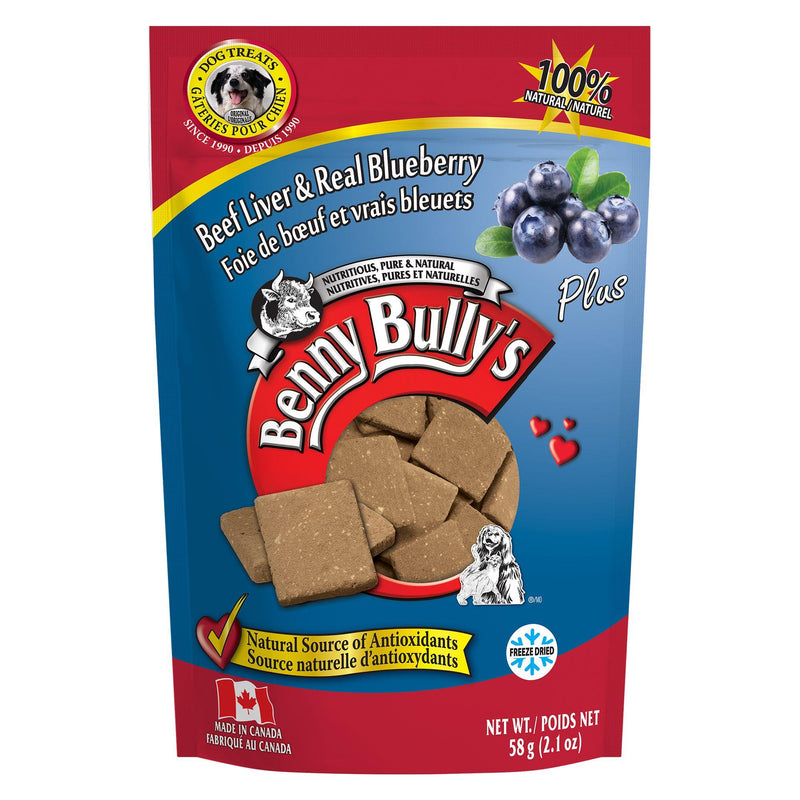 Benny Bullys FD Beef Liver Plus Blueberry 58g - Pisces Pet Emporium