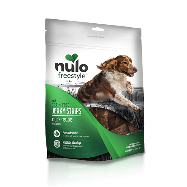 Nulo Freestyle Duck Jerky Strips with Plums - 142 g - Pisces Pet Emporium