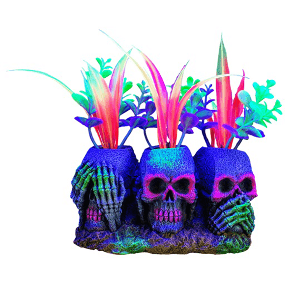 Marina iGlo Skulls with Plants - Pisces Pet Emporium
