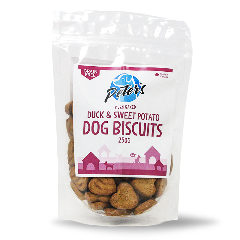 Peter's Ovenbaked Grain Free Duck & Sweet Potato Dog Biscuits - Pisces Pet Emporium