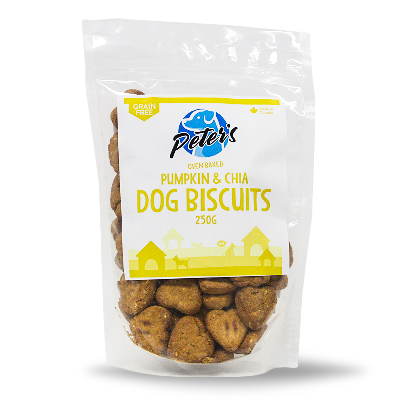 Peter's Ovenbaked Grain Free Pumpkin & Chia Dog Biscuits - Pisces Pet Emporium