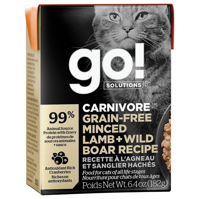 go! Carnivore Grain Free Minced Lamb & Boar Cat Food - 182 g - Pisces Pet Emporium