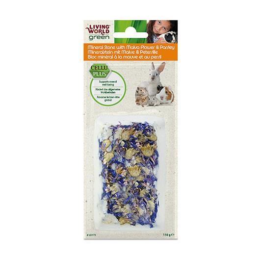 Living World Green - Mineral Stone w/ Malva Flower & Parsley 110g - Pisces Pet Emporium