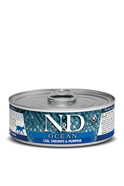 Farmina N&D Cat Food - Cod Shrimp & Pumpkin 80g - Pisces Pet Emporium