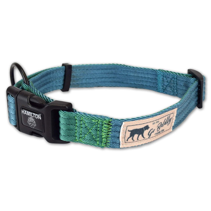 Hamilton Dog Collar - Riverbend - Ocean/Green - Pisces Pet Emporium