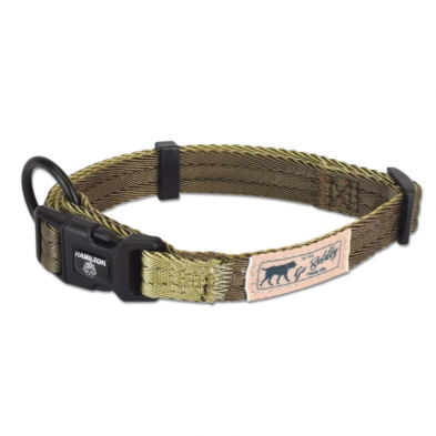 Hamilton Dog Collar - Woodland - Brown/Gold - Pisces Pet Emporium