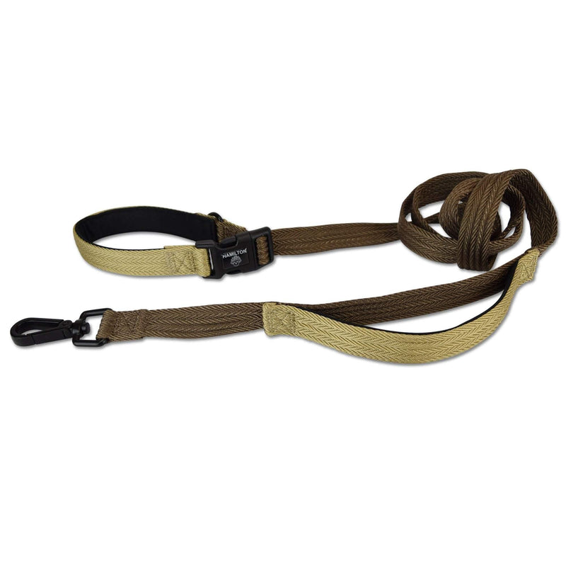 Hamilton Get Out & Go Leash - Woodland - Brown/Gold - Pisces Pet Emporium