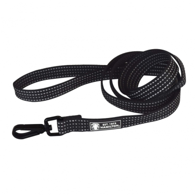 Hamilton Reflective Dog Leash - Black - Pisces Pet Emporium