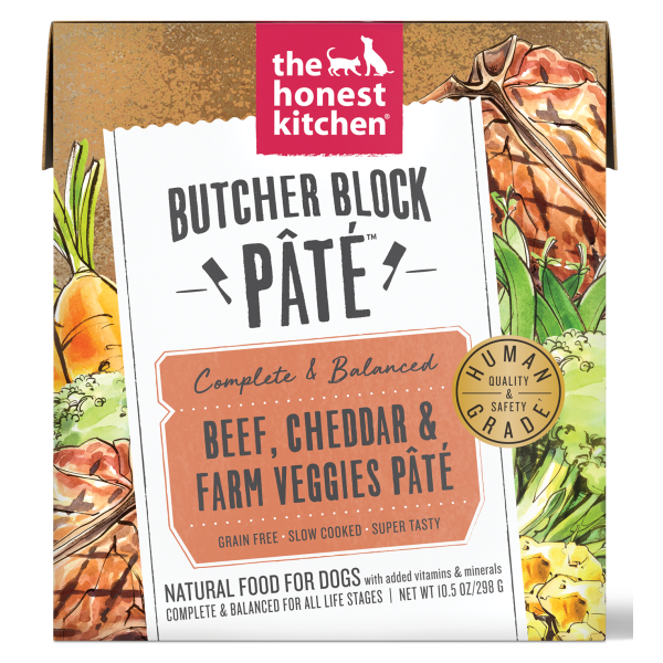Honest Kitchen Butcher Block Pate - Beef, Cheddar & Farm Veggies 298g - Pisces Pet Emporium