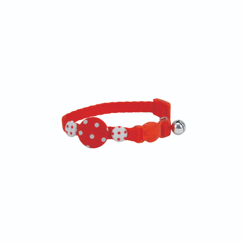 Li'l Pals Kitten Breakaway Collar - Red Buttons - Pisces Pet Emporium