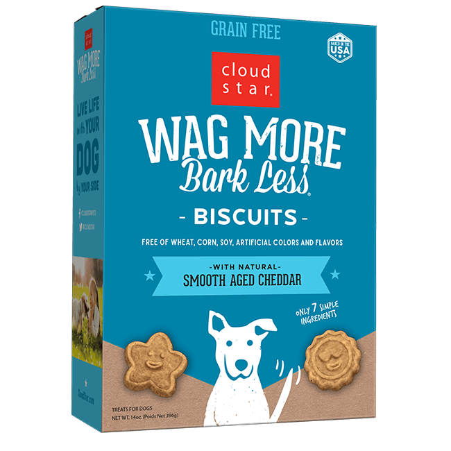 Wag More Bark Less Baked Biscuits - Aged Cheddar 396g - Pisces Pet Emporium
