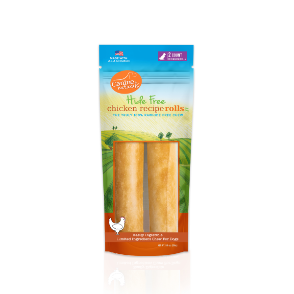 Canine Naturals Hide-Free Chicken Rolls 10" 2pk - Pisces Pet Emporium