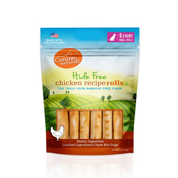 Canine Naturals Hide-Free Chicken Rolls 2.5" 6pk - Pisces Pet Emporium