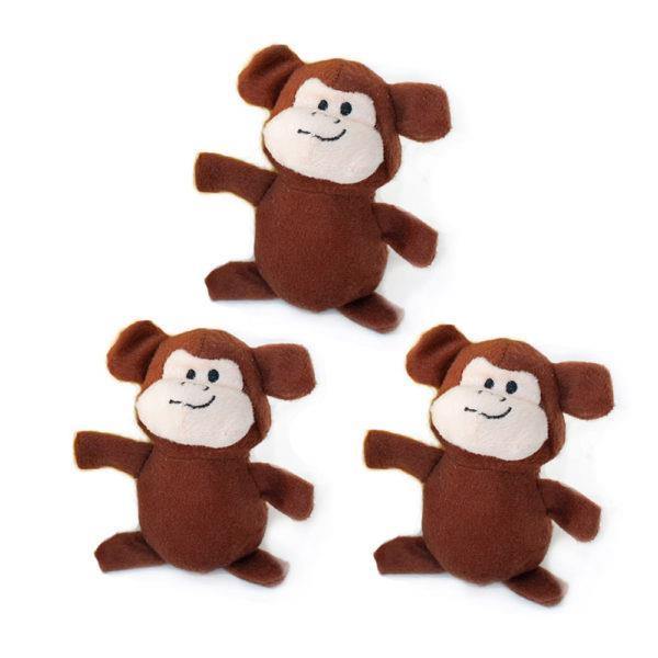 ZippyPaws Miniz - Monkeys 3-Pack - Pisces Pet Emporium