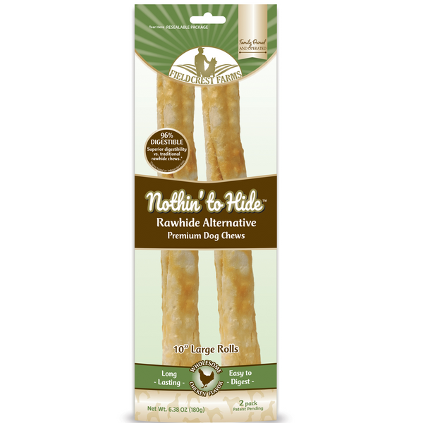 Nothin' To Hide Chicken Roll - 10" 2pk - Pisces Pet Emporium