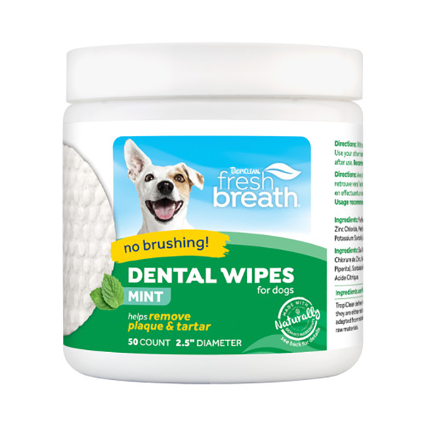 Tropiclean Fresh Breath Dental Wipes 50ct - Pisces Pet Emporium