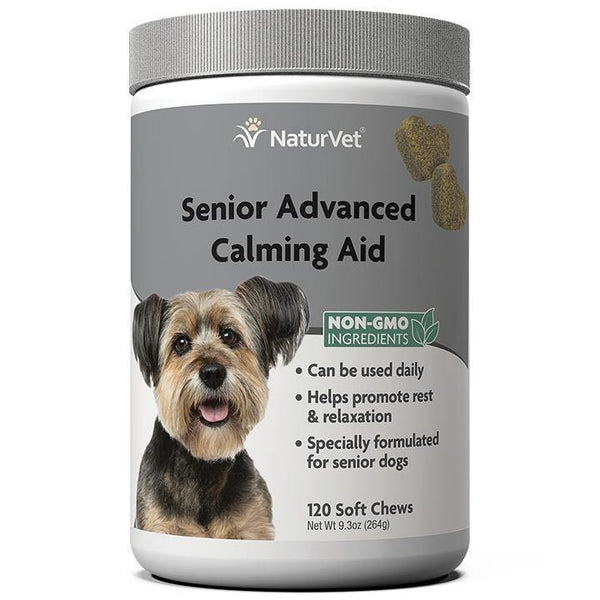 NaturVet Senior Advanced Calming Aid Soft Chews - 120-Count 4.6oz - Pisces Pet Emporium