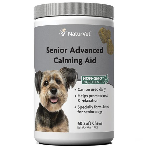 NaturVet Senior Advanced Calming Aid Soft Chews - 60-Count 4.6oz - Pisces Pet Emporium