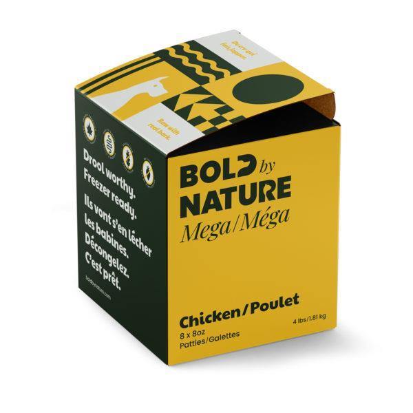 Bold By Nature Raw Patties - Chicken 4lb - Pisces Pet Emporium