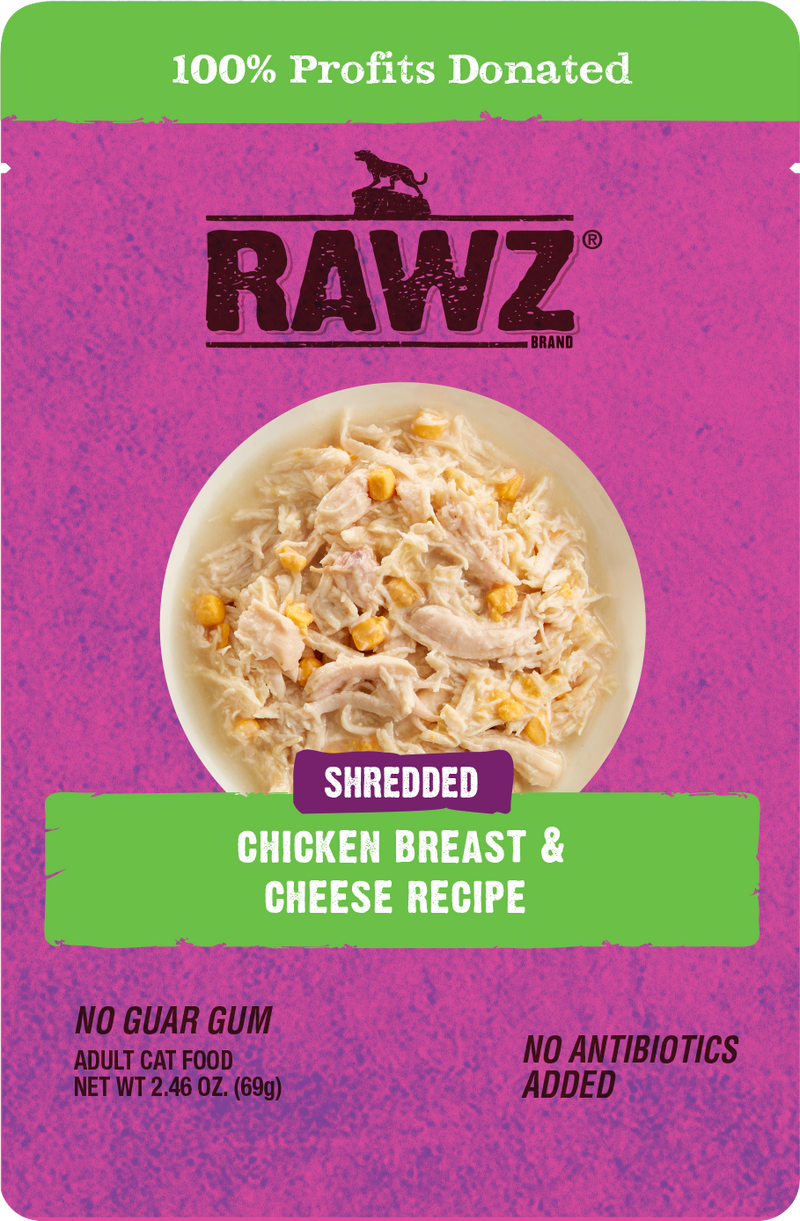Rawz Cat Pouch - Shredded Chicken & Cheese 2.4oz - Pisces Pet Emporium