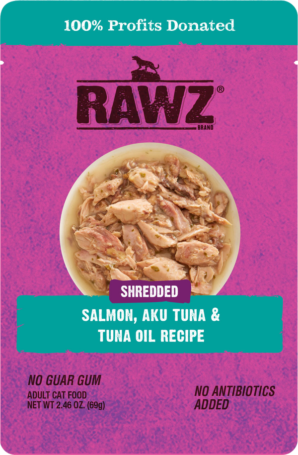 Rawz Cat Pouch - Shredded Salmon & Tuna 2.4oz - Pisces Pet Emporium