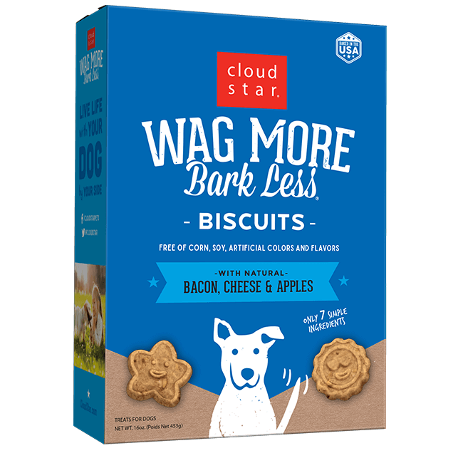 Wag More Bark Less Baked Biscuits - Bacon Cheese & Apple 454g - Pisces Pet Emporium