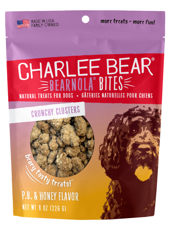 Charlee Bear Bearnola Bites - Peanut Butter & Honey 8oz - Pisces Pet Emporium