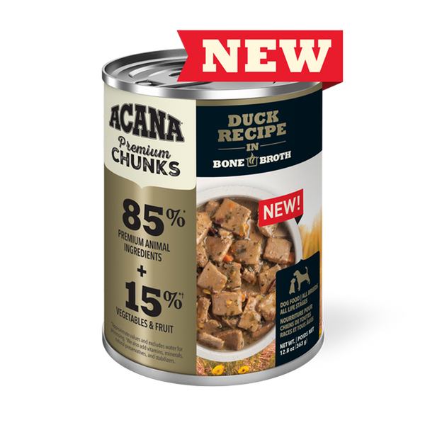 Acana Premium Chunks Duck in Bone Broth 363g - Pisces Pet Emporium