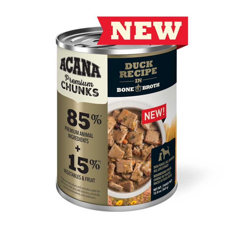 Acana Premium Chunks Duck in Bone Broth 363g - Pisces Pet Emporium