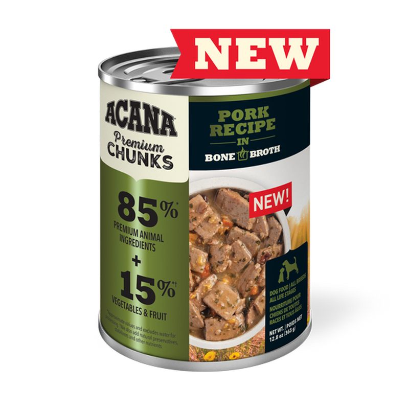 Acana Premium Chunks Pork in Bone Broth 363g - Pisces Pet Emporium