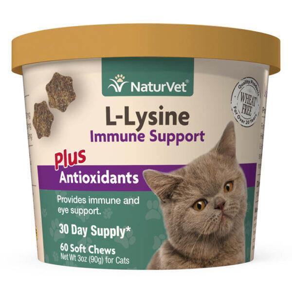 NaturVet L-Lysine Immune Support for Cats - 60ct Soft Chews - Pisces Pet Emporium