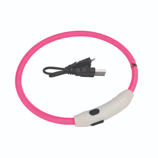 Coastal USB Light-Up Neck Ring - Pink 16" - Pisces Pet Emporium