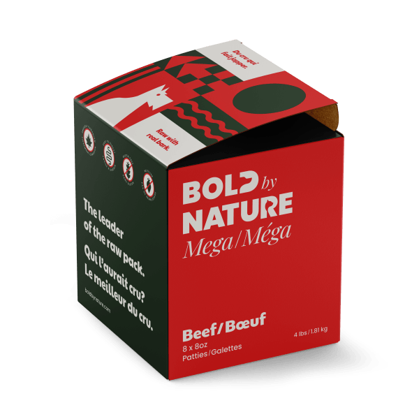 Bold By Nature Raw Patties - Mega Beef 4lb - Pisces Pet Emporium