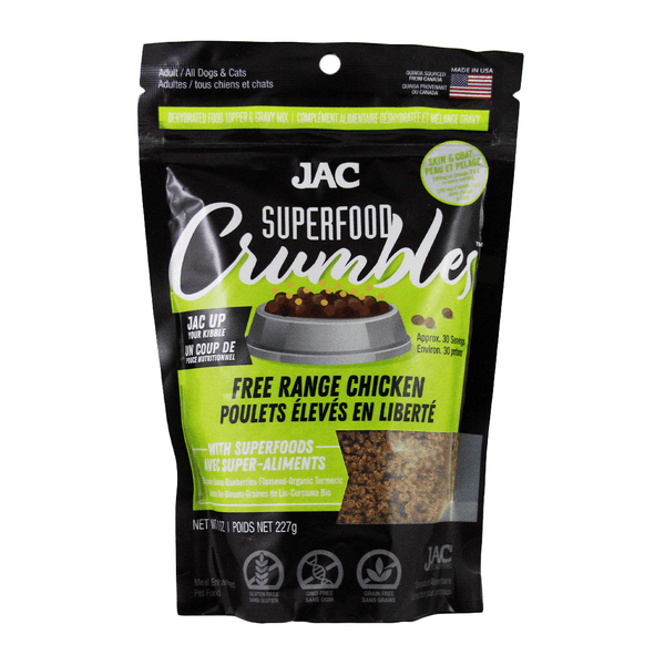 JAC Superfood Crumbles - Free-Range Chicken - Pisces Pet Emporium