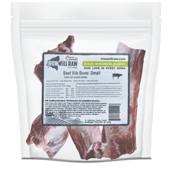 Iron Will Raw Beef Rib Bones - Small 454g - Pisces Pet Emporium