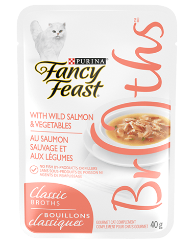 Fancy Feast Classic Broths - Salmon & Vegetables Complement for Cats - Pisces Pet Emporium