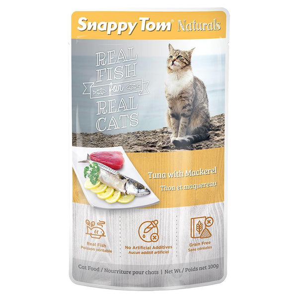 Snappy Tom Naturals - Tuna with Mackerel Pouch 100g - Pisces Pet Emporium