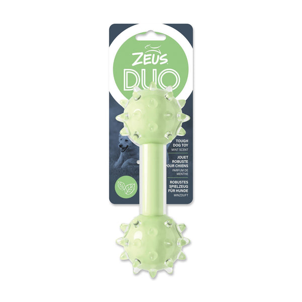 Zeus Duo Spike Dumbbell - Green - Pisces Pet Emporium