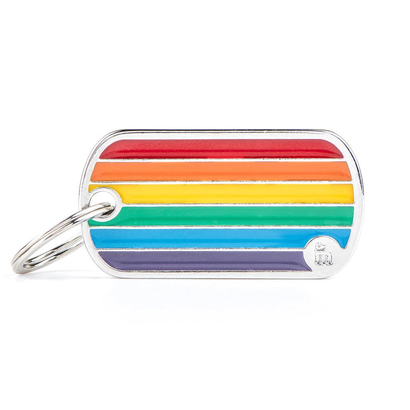 My Family Rainbow Flag Engravable ID Dog Tag | Pisces