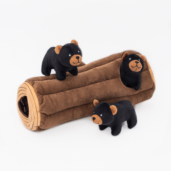 ZippyPaws Burrow - Black Bear Log | Pisces