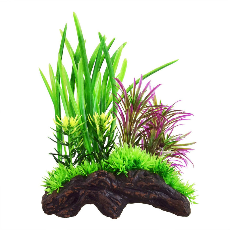 Underwater Treasures Ceramic Driftwood with Plant - A | Pisces